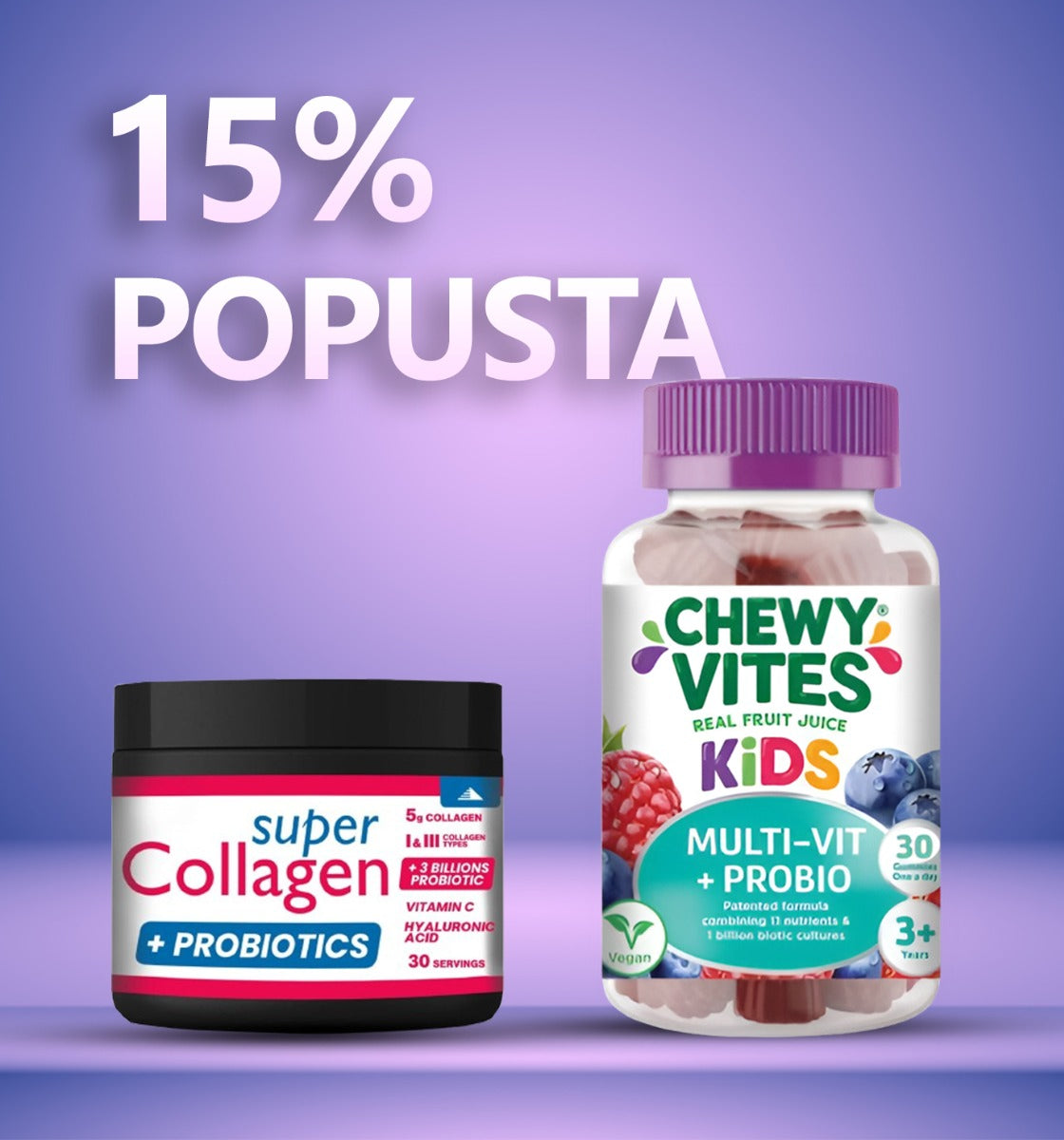 Super Collagen + Probiotics + Chewy vites kids Multi-vit+Probio