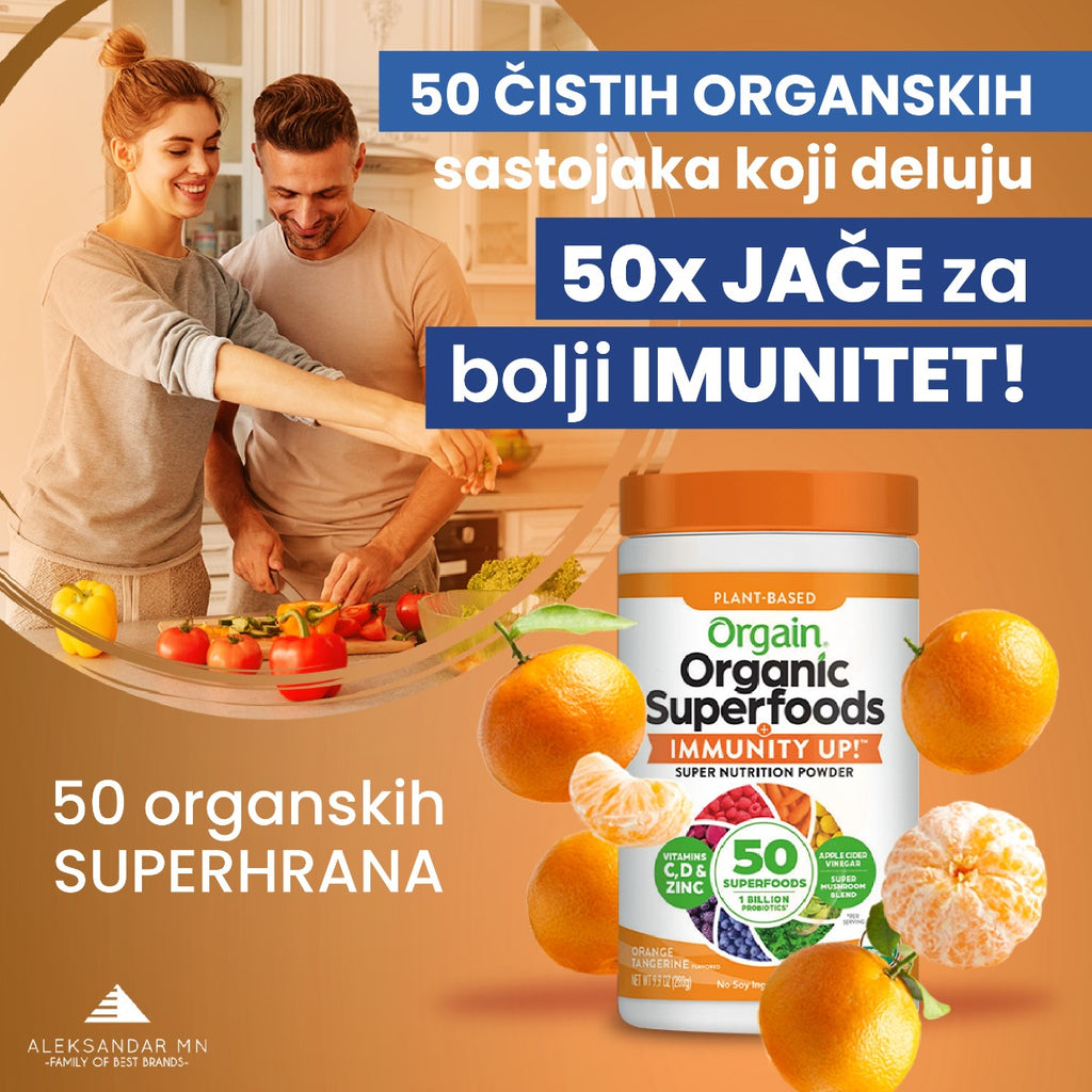Orgain Superfoods Immunity Up, mandarina, 280g
