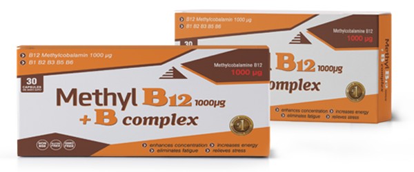 Methyl B12 1000 µg + B complex, 30 kapsula