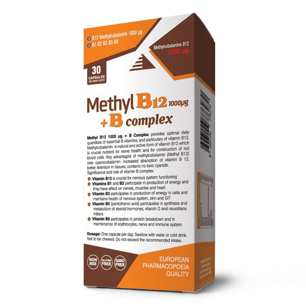Methyl B12 1000 µg + B complex, 30 kapsula