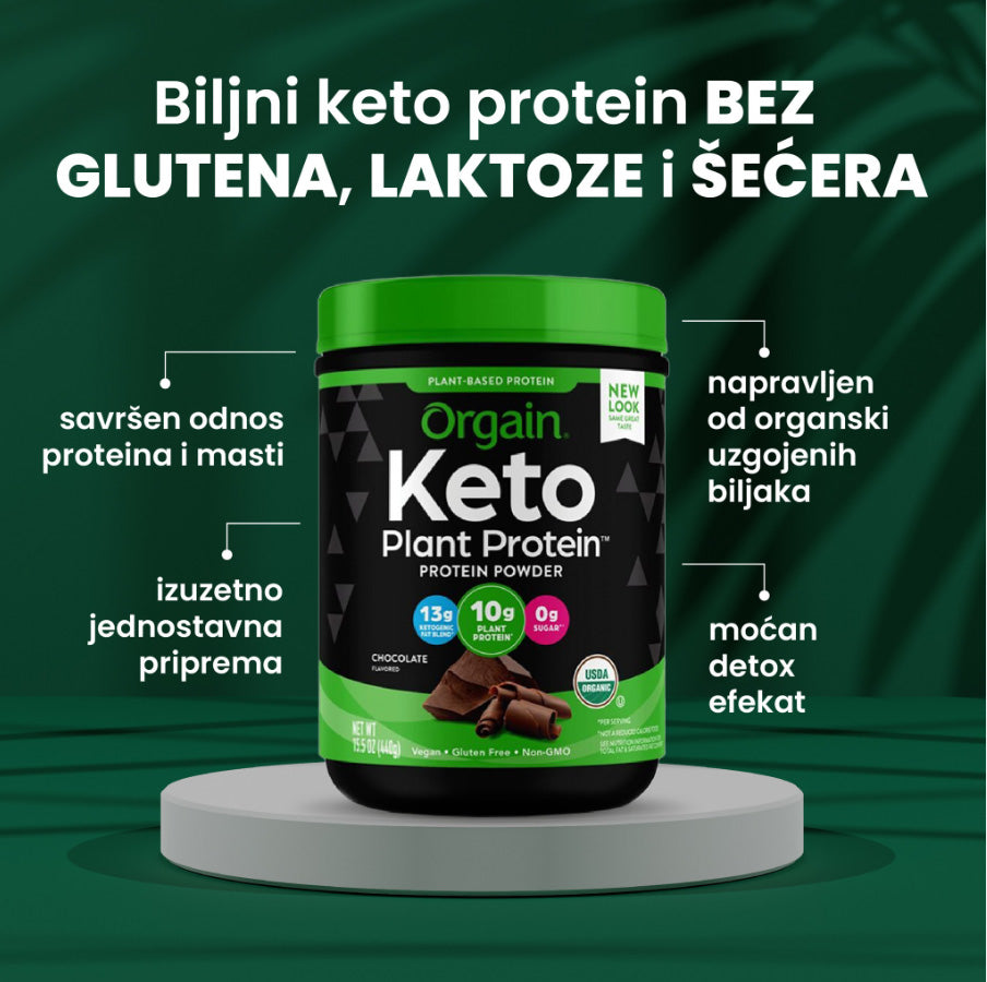 Orgain Keto biljni protein, čokolada, 440g
