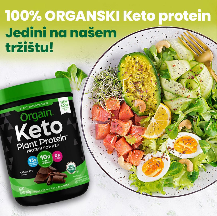 Orgain Keto biljni protein, čokolada, 440g