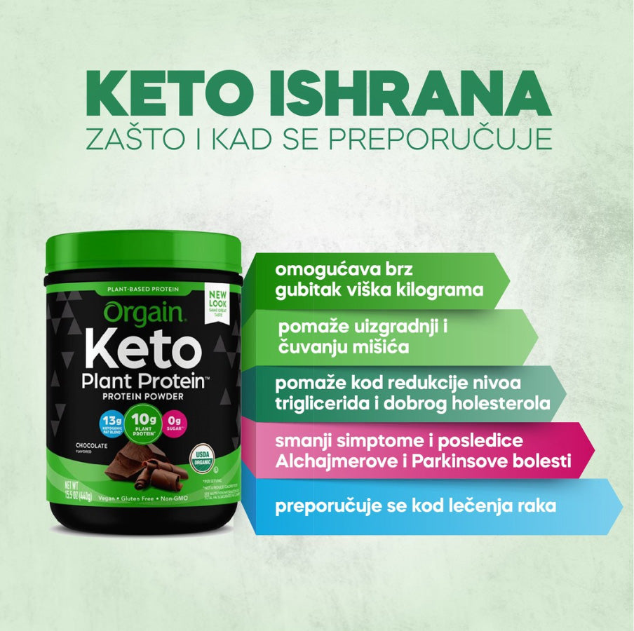 Orgain Keto biljni protein, čokolada, 440g