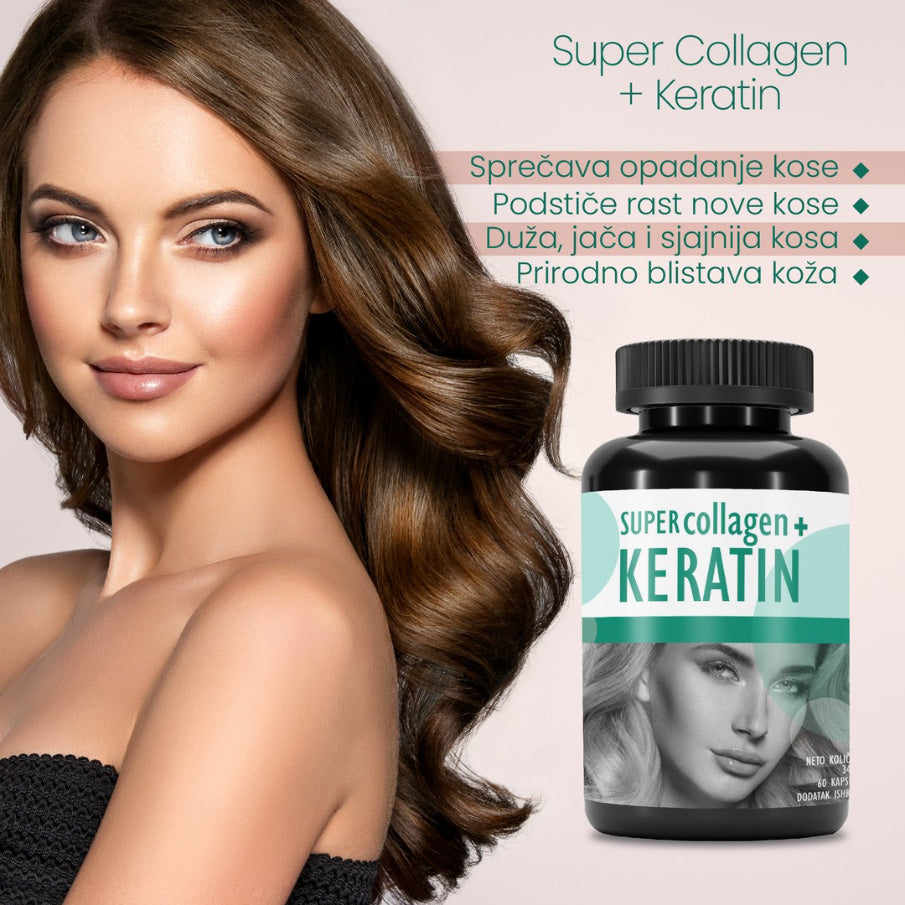 Super Collagen + Keratin, 60 kapsula 