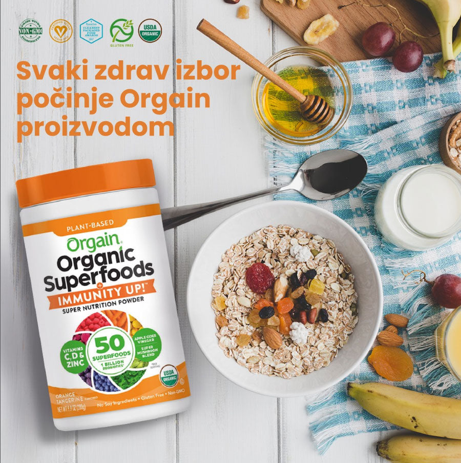 Orgain Superfoods Immunity Up, mandarina, 280g