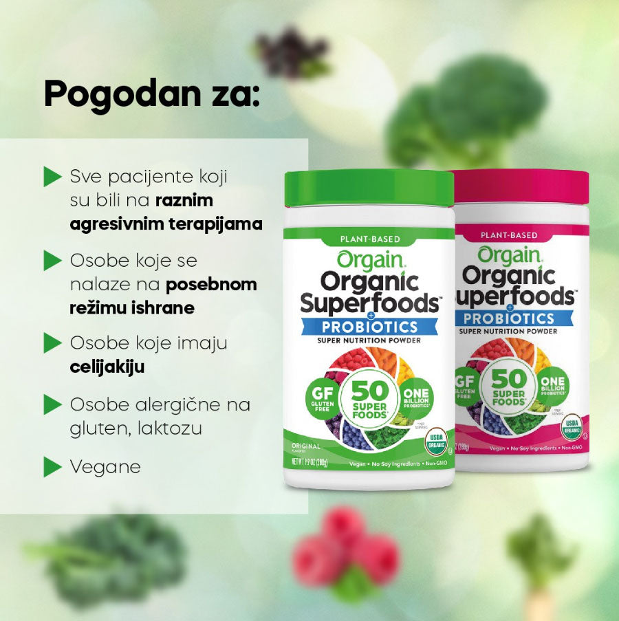 Orgain Organic Superfoods Probiotics, šumsko voće, 280g