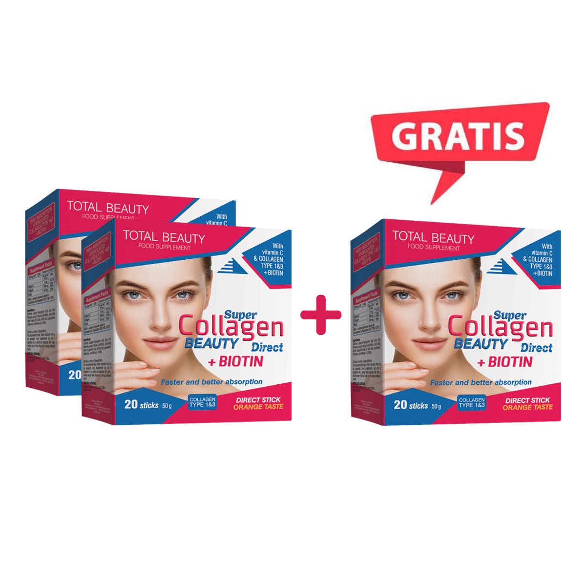 2+1 GRATIS Super Collagen Beauty Direct, 3x 20 kesica